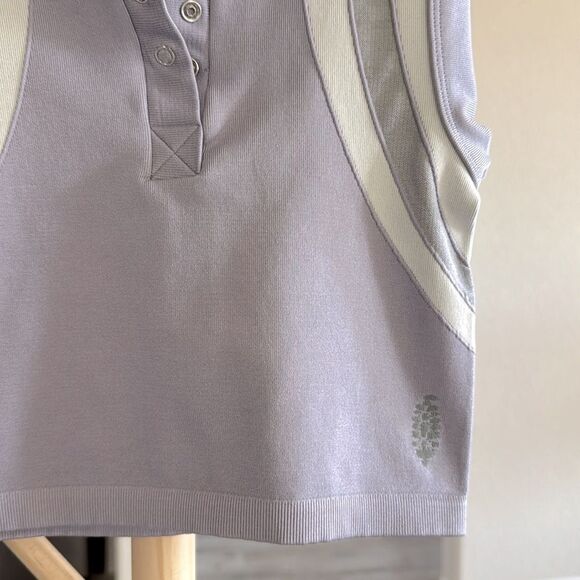 NWOT Free People Free Kick Crop Henley Lavender  Sleeveless Muscle Top XS/S - Picture 8 of 10
